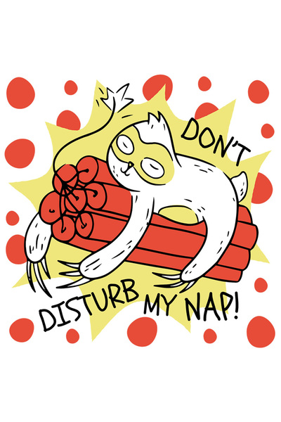 StoryGift Romania Sticker Eticheta 40CM Cu Mesaj In Engleza Don't Disturb My Nap, Lenes, Dinamita, cu Margini A