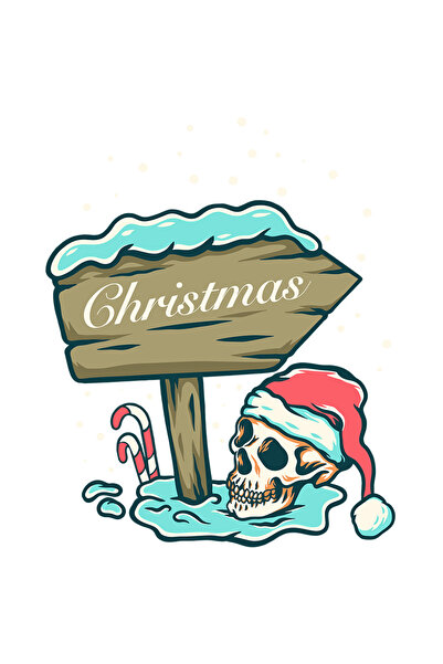 StoryGift Romania Sticker Adeziv 90CM Cu Mesaj In Engleza Christmas, Sarbatori De Iarna, Craniu, Dulciuri, cu M