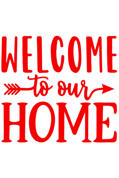 StoryGift Romania Sticker Autocolant 70CM Exterior cu mesaj de bun-venit in limba engleza - "Welcome to our home