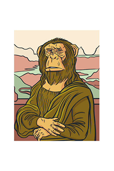 StoryGift Romania Sticker Autocolant 70CM Portret Maimuta in Stilul Picturilo...