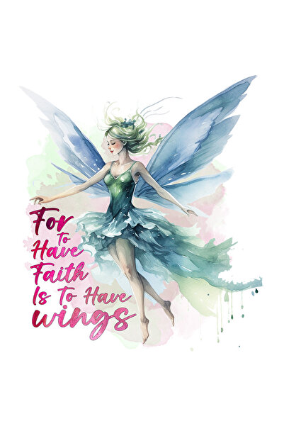 StoryGift Romania Sticker Adeziv 90CM cu zana cu mesajul "For to have faith i...