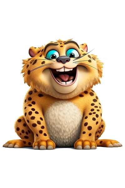 StoryGift Romania Sticker Cu Un Jaguar Obez, Ilustratie, Gras, Se Simte Bine,...