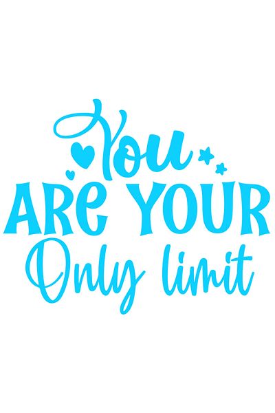 StoryGift Romania Sticker Eticheta 50CM Exterior cu mesaj motivational "You are your only limit" - tu esti singu