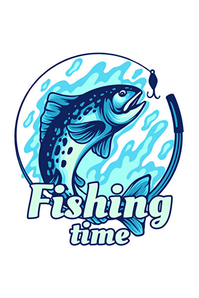 StoryGift Romania Sticker Autocolant 70CM Cu Mesaj In Engleza Fishing Time, P...