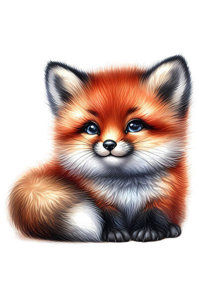 StoryGift Romania Sticker Adeziv 90CM cu un pui de vulpe jucaus, ilustratie, ...