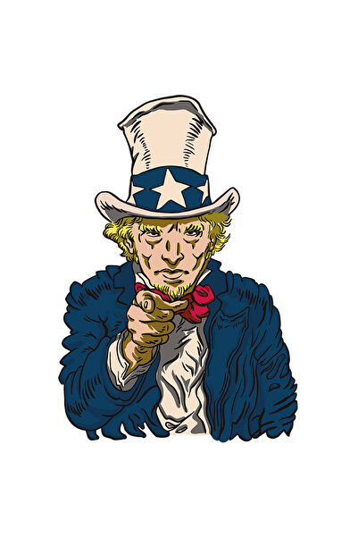 StoryGift Romania Sticker Adeziv 90CM Personalizata Unchiul Sam, America, Take it Easy, cu Margini Albe, PVC Vi