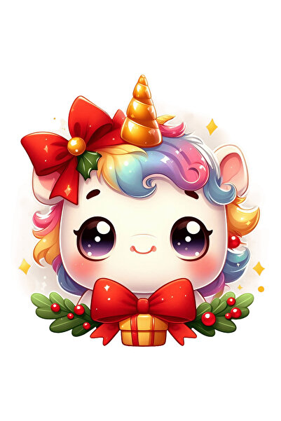 StoryGift Romania Sticker Cu Un Unicorn Fericit, Ilustratie, Cadou, Vasc, Veselie, Cu Margini Albe, Pvc Vin