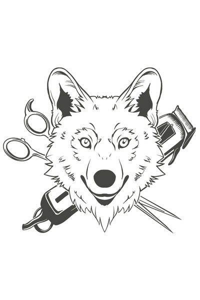 StoryGift Romania Sticker Autocolant 70CM Cu Lup Bine Coafat In Spate Foarfec...