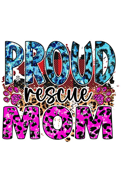 StoryGift Romania Sticker Eticheta 40CM cu mesajul "Proud Rescue Mom", caine,...