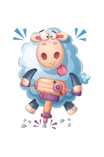 StoryGift Romania Sticker Eticheta 50CM Cu Oaie, Muncitor, Picamer, Pietris, cu Margini Albe, PVC Vinyl 50 cm