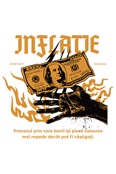 StoryGift Romania Sticker Adeziv 90CM Adeziv mana umana in flacari inflatie b...