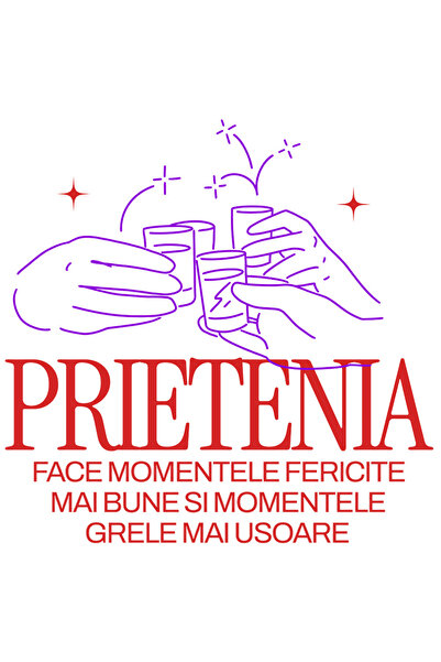 StoryGift Romania Sticker Autocolant 70CM cu Pahare De Shot Alcool Distractie, Petrecere Text Prietenia Face Mom