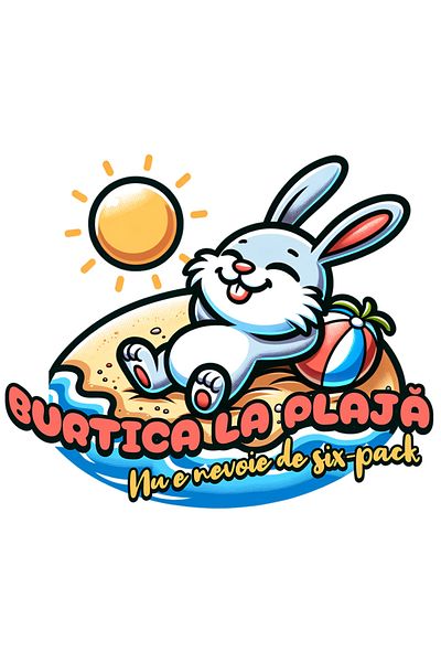 StoryGift Romania Sticker Self-Adhesive 70CM Rabbit on the beach, belly in the sun no need for a six-pack with Ma