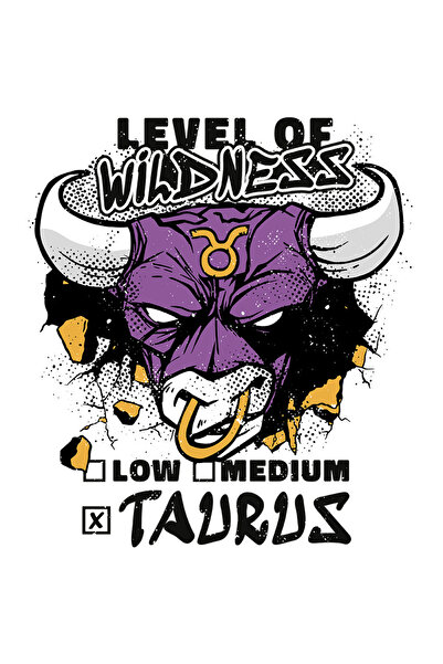 StoryGift Romania Sticker Adeziv 90CM Personalizata Taurus, Level of Wildness...