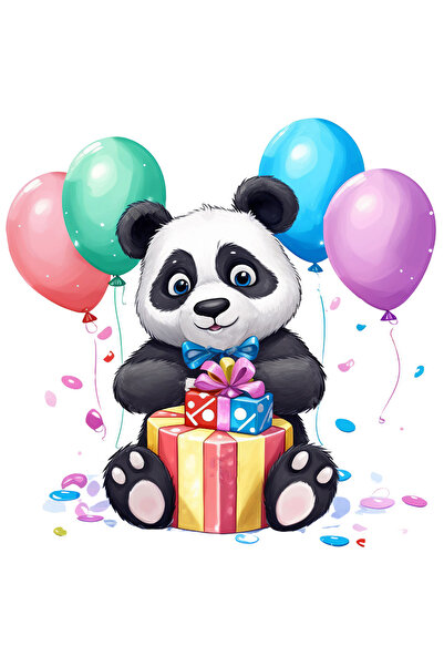 StoryGift Romania Sticker Autocolant 70CM cu un urs Panda care are cateva cad...