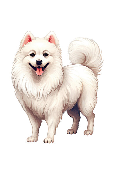 StoryGift Romania Sticker Autocolant 70CM cu un caine blanos, alb, ilustratie...