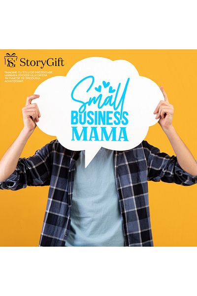 StoryGift Romania Sticker Exterior pentru o mama afacerista iubita cu text in engleza "Small business mama"
