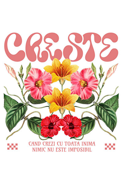 StoryGift Romania Sticker Adeziv 90CM cu Flori Colorate Text In Limba Romana ...