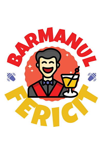 StoryGift Romania Sticker Adeziv 90CM cu Barbat Animatie Vesel Cu Pahar Bautu...