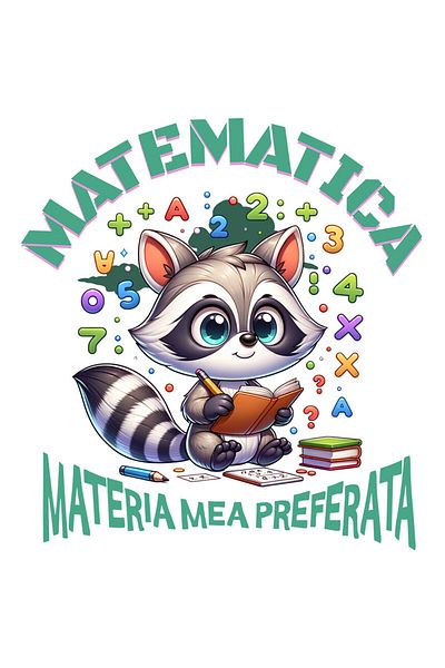 StoryGift Romania Sticker Autocolant 70CM cu Sconcs Cu Caiet Matematica Cifre Text matematica Materia Mea Prefer
