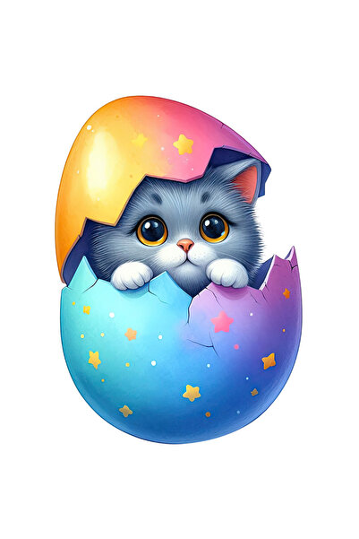 StoryGift Romania Sticker Adeziv 90CM cu o pisicuta surprinsa care iese dintr...