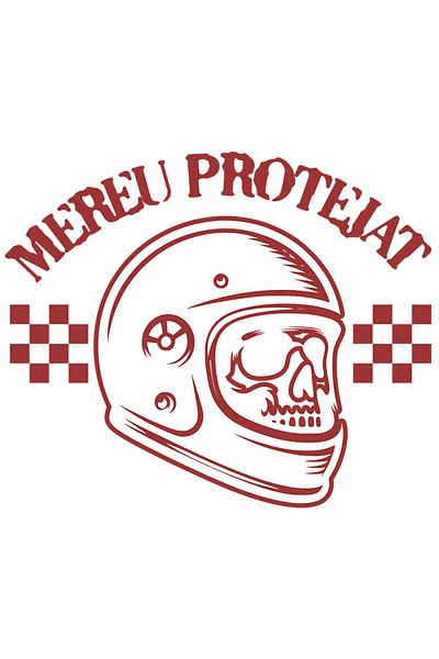 StoryGift Romania Sticker Eticheta 40CM Adeziv mereu protejat craniu cu casca siguranta viteza cu Margini Albe,