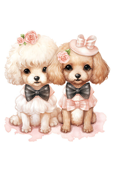 StoryGift Romania Sticker Eticheta 40CM cu o catelusa si un catel, ilustratie...