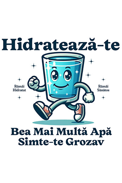 StoryGift Romania Sticker Adeziv 90CM Adeziv pahar cu apa zambaret hidrateaza...