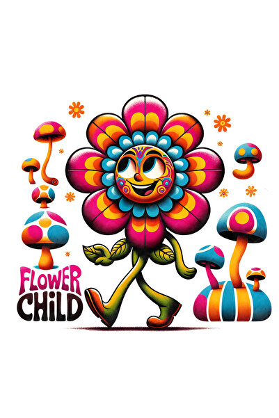 StoryGift Romania Sticker Eticheta 40CM cu o floare vesela cu mesajul "Flower...