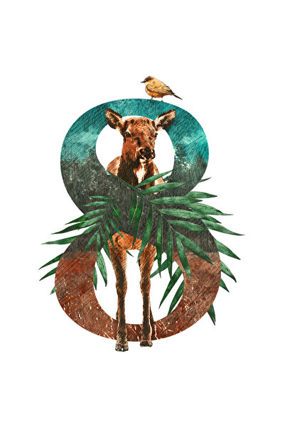 StoryGift Romania Sticker Adeziv 90CM Cu Cifra, 8, Frunze, Vrabie, Pasare, Ca...