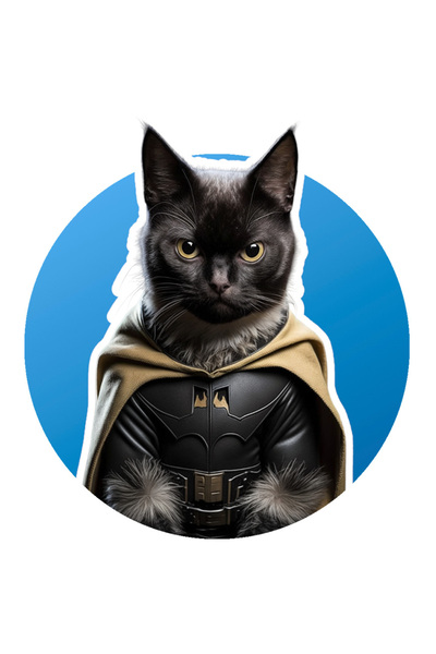 StoryGift Romania Sticker Autocolant 70CM cu Portret Pisica Supererou, Pisica...