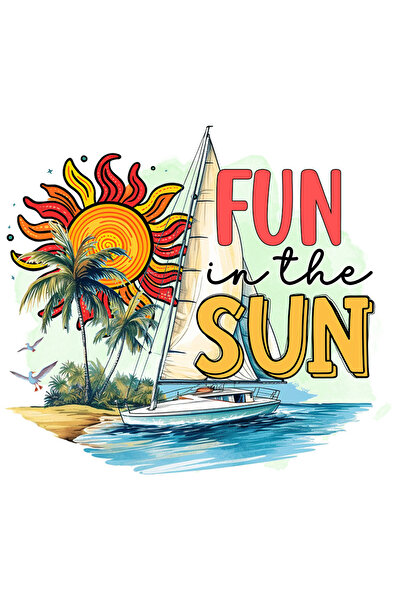 StoryGift Romania Sticker Cu Mesajul "fun In The Sun", Vara, Vacanta, Relaxar...