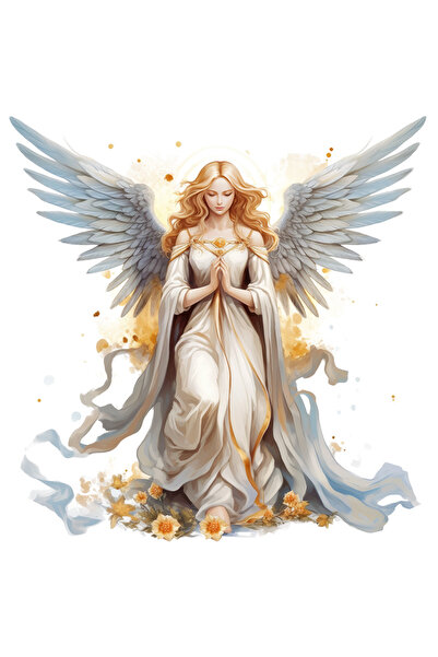 StoryGift Romania Sticker Eticheta 50CM cu o femeie cu aripi de inger, ilustr...