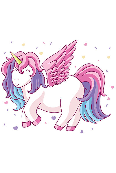 StoryGift Romania Sticker Adeziv 90CM Cu Unicorn, Aripi, Fantastic, Inimi, cu...