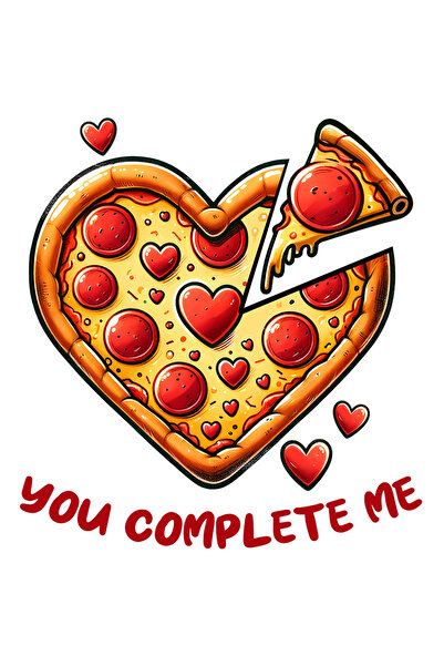 StoryGift Romania Sticker Cu Pizza In Forma De Inima Cu Mesajul "you Complete...