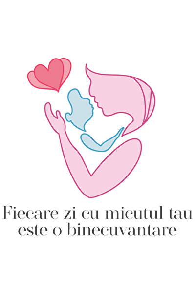 StoryGift Romania Sticker Adeziv 90CM Cu Text Fiecare Zi Cu Micutul Tau Este ...