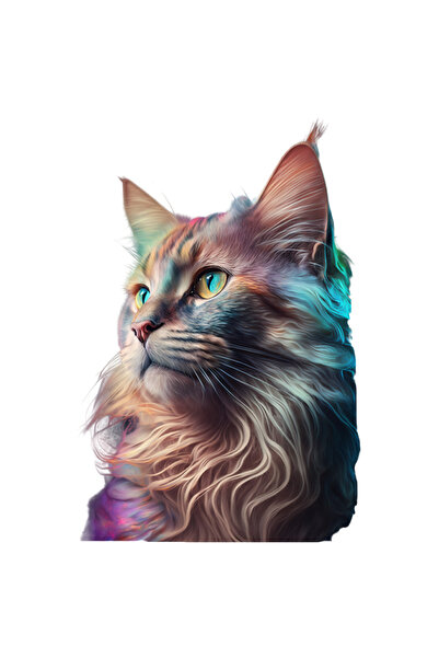 StoryGift Romania Sticker Adeziv 90CM Cu Pisica Blana Lunga Lucioasa, Colorat...