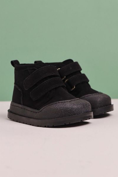 Limoya Βρεφικές μπότες Heddy Black Suede Velcro