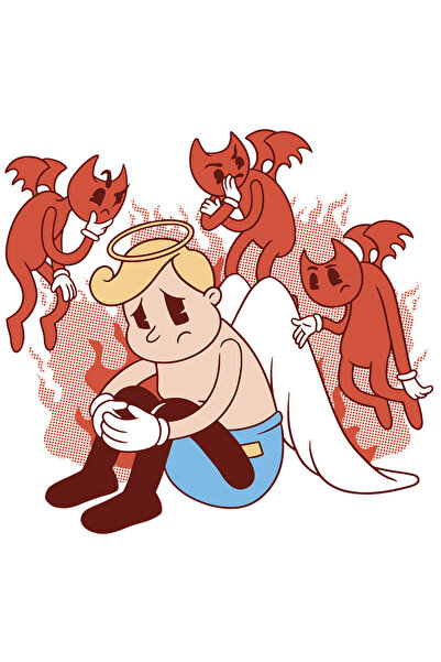 StoryGift Romania Sticker Adeziv 90CM Cu Ilustratie, Fallout, Demoni, Inger, ...