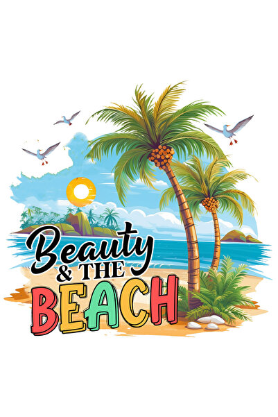 StoryGift Romania Sticker Autocolant 70CM cu mesajul "Beauty & the beach", va...