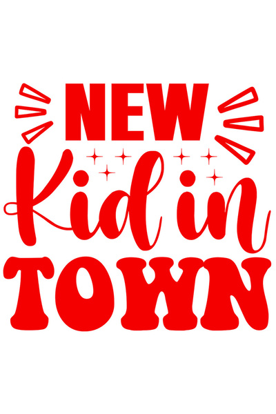 StoryGift Romania Sticker Eticheta 40CM Exterior pentru noul copil cu mesajul in engleza "New kid in town" , Vin