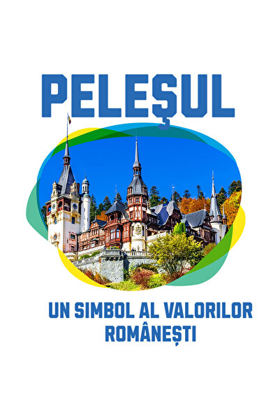 StoryGift Romania Sticker Adeziv 90CM cu Atractie Turistica Internationala Castel Text Castelul Peles, Romania A