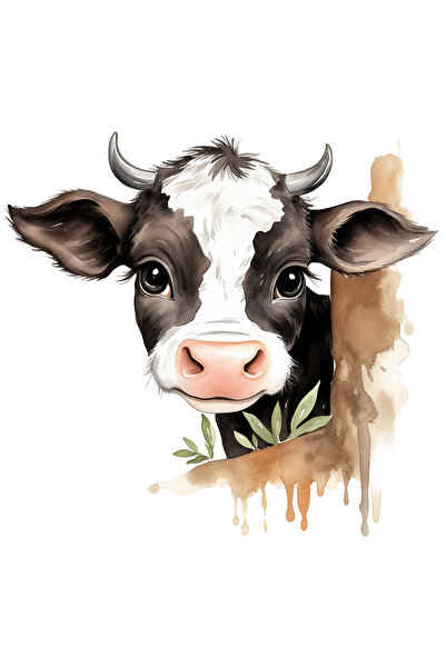 StoryGift Romania Sticker Autocolant 70CM cu o vacuta care se uita surprinsa,...