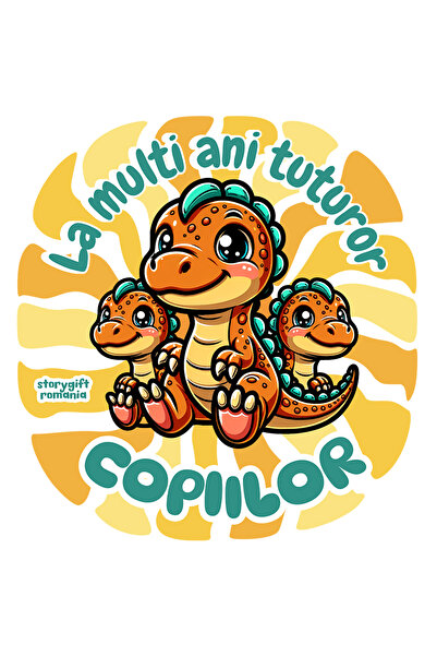 StoryGift Romania Sticker Eticheta 50CM Adeziv la multi ani tuturor copiilor ...