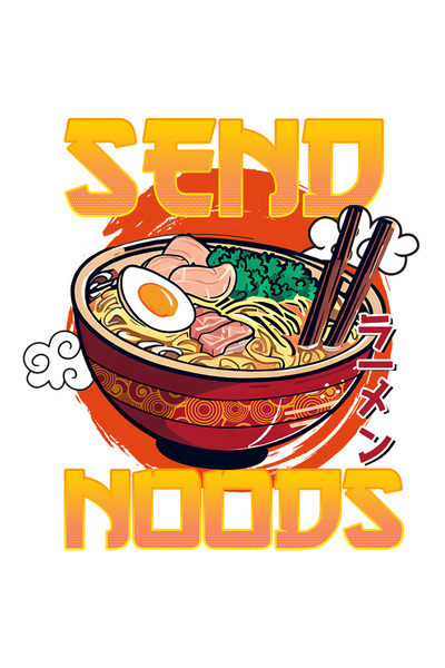 StoryGift Romania Sticker Autocolant 70CM cu mesajul "Send noods", ilustratie...