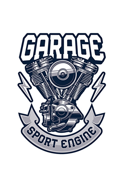 StoryGift Romania Sticker Autocolant 70CM Cu Mesaj Garage Sport Engine, Motor, Fulger, Emblema, cu Margini Albe