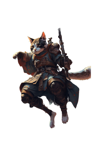 StoryGift Romania Sticker Eticheta 50CM Cu Pisica Stil Ninja In Aer Cu Sabie, Desene Anime, Asasin, Iubitorii De