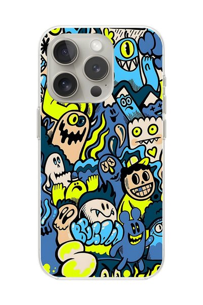 Dali Design حافظة شفافة متوافقة مع هاتف iPhone 15 Pro بتصميم Graffiti 11