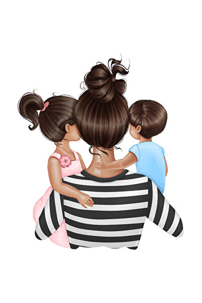 StoryGift Romania Sticker 28 Cm Cu Mama Care Isi Tine In Brate Cei 2 Copii, F...