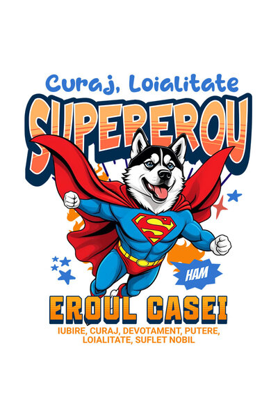 StoryGift Romania Sticker Adeziv 90CM cu Husky Siberian / Siberian Husky Cain...